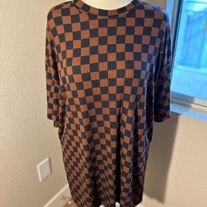 COPY - Dressed in LaLa Black and Mocha Checkerboard T-Shirt